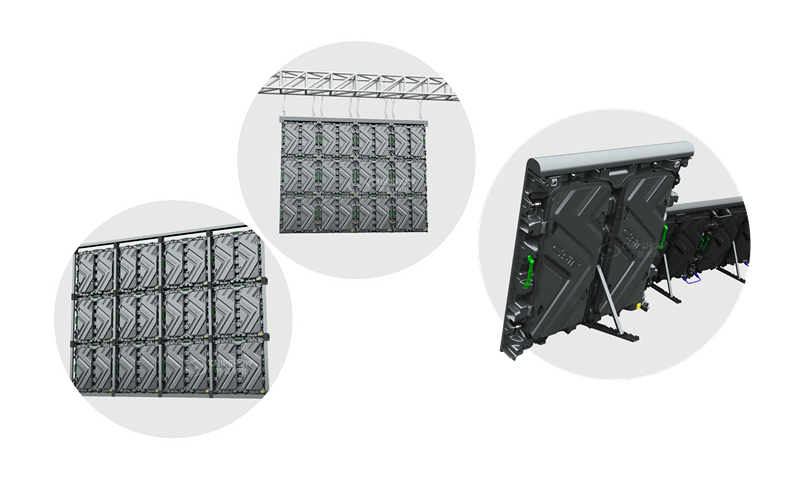 LED表示ソリューションは設置方法によって異なります